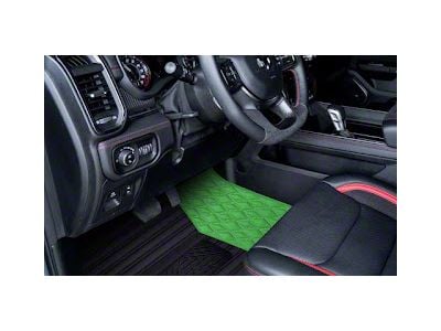 F1 Hybrid Front Floor Mats; Full Lime Green (10-18 RAM 3500 Regular Cab w/ Bucket Seats)