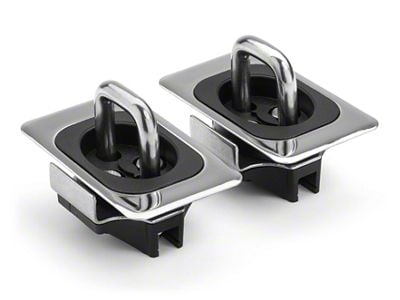 Flush Fit Retractable Tie Down Anchors; Polished; Set of Six (95-25 RAM 3500 SRW w/ Rail Cap Trim)