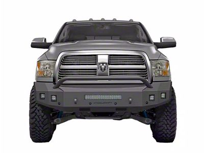 Fortis Front Bumper with Hoop; Textured Black (10-18 RAM 3500)