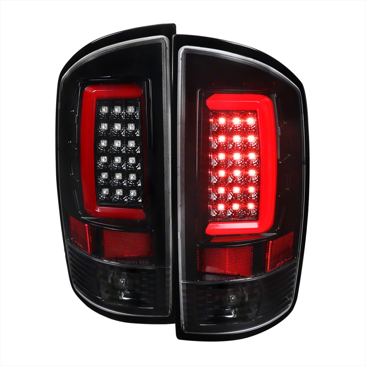 RAM 3500 G2 LED Tail Lights; Jet Black Housing; Clear Lens (03-06 RAM ...