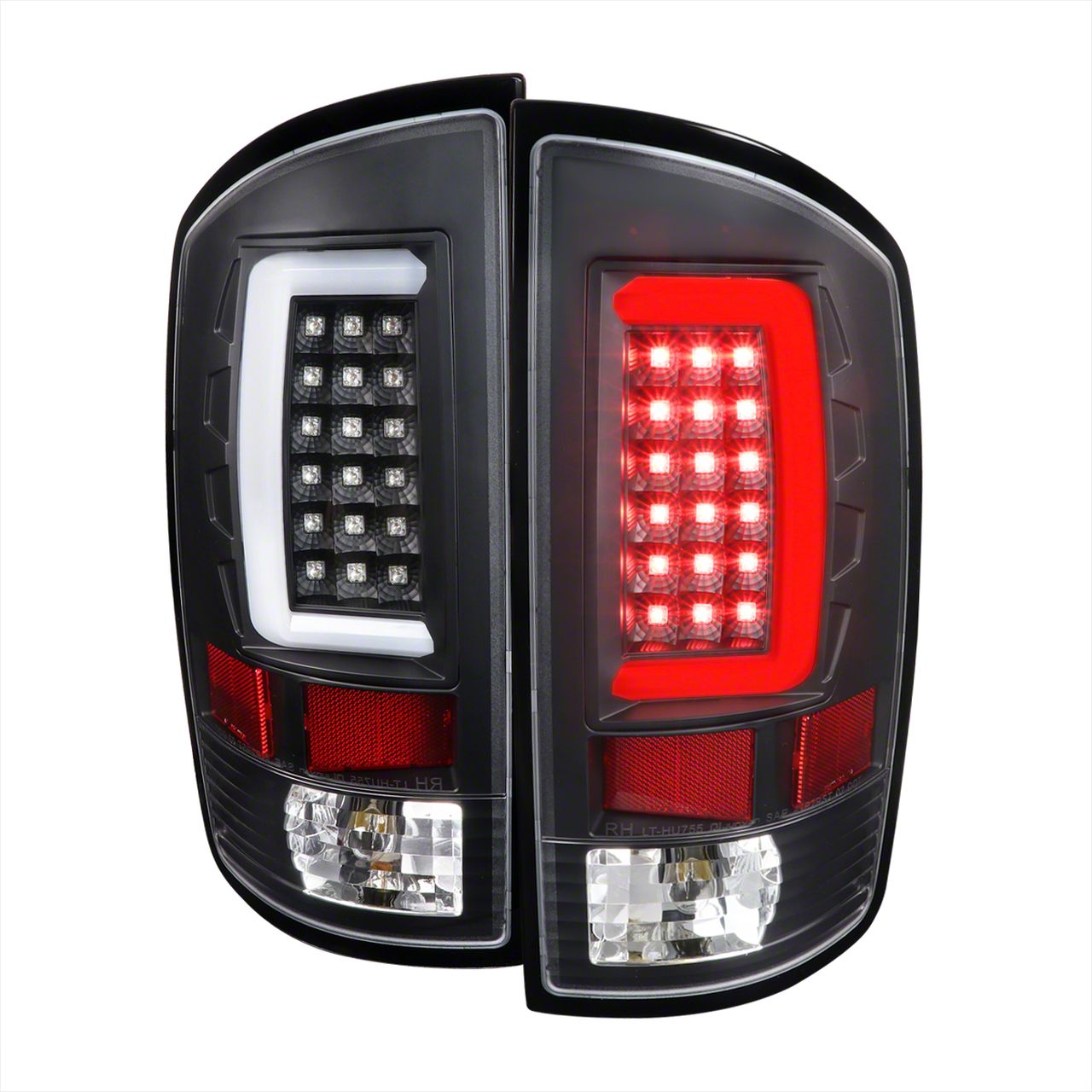 RAM 3500 G2 LED Tail Lights; Matte Black Housing; Clear Lens (03-06 RAM ...