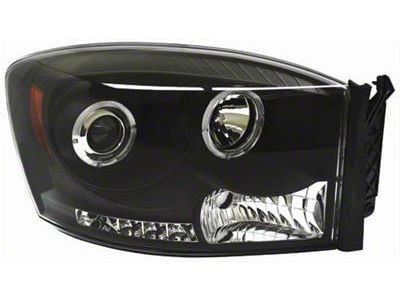 Halo Projector Headlights; Black Housing; Clear Lens (06-09 RAM 3500)