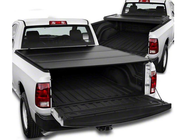 Hard Tri-Fold Style Tonneau Cover; Black (10-18 RAM 3500 w/ 6.4-Foot Box)