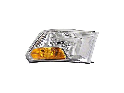 OE Certified Replacement Headlight; Chrome Housing; Clear Lens; Passenger Side (10-12 RAM 3500 w/ Factory Halogen Non-Quad Headlights)