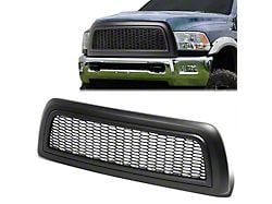 Honeycomb Mesh Style Upper Replacement Grille; Matte Black (10-18 RAM 3500)