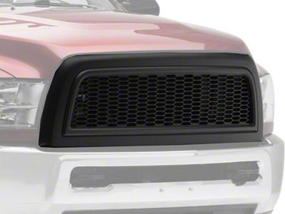 Honeycomb Mesh Style Upper Replacement Grille; Matte Black (10-18 RAM 3500)