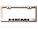 Illuminated License Plate Frame with HEMI Logo; Brushed Black (Universal; Some Adaptation May Be Required)