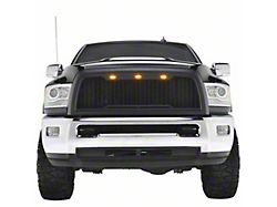 RedRock Impulse Upper Replacement Grille with Amber LED Lights; Matte Black (13-18 RAM 3500)