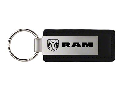 RAM Black Leather Key Fob