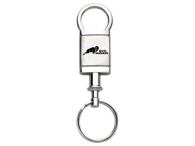 Big Horn Satin-Chrome Valet Key Fob; Silver