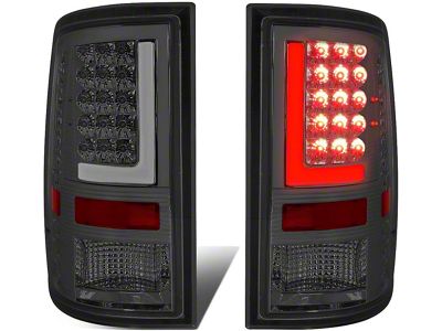 L-Bar LED Tail Lights; Chrome Housing; Smoked Lens (10-18 RAM 3500 w/ Factory Halogen Tail Lights)