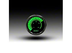 LED Analog Bargraph Boost Gauge with Black Bezel; 2-1/16-Inch; Green; 0-60 PSI (Universal; Some Adaptation May Be Required)