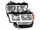 LED Bar Factory Style Headlights; Chrome Housing; Clear Lens (19-24 RAM 3500 w/ Factory Halogen Headlights)