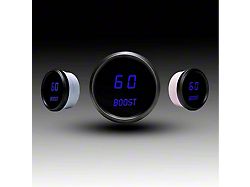 LED Digital Boost Gauge with Black Bezel; 2-1/16-Inch; Blue; 0-60 PSI (Universal; Some Adaptation May Be Required)