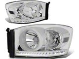 LED DRL Headlights with Clear Corner Lights; Chrome Housing; Clear Lens (06-09 RAM 3500)