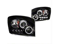 LED Halo Projector Headlights; Black Housing; Clear Lens (06-09 RAM 3500)