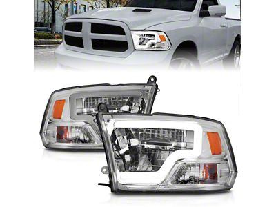 LED Projector Headlights; Chrome Housing; Clear Lens (10-18 RAM 3500 w/ Factory Halogen Non-Quad Headlights)