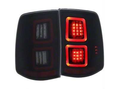 LED Tail Lights; Black Housing; Smoked Lens (10-18 RAM 3500 w/ Factory Halogen Tail Lights)