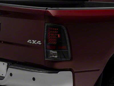 LED Tail Lights; Black Housing; Clear Lens (10-18 RAM 3500 w/ Factory Halogen Tail Lights)