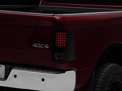 LED Tail Lights; Black Housing; Smoked Lens (10-18 RAM 3500 w/ Factory Halogen Tail Lights)