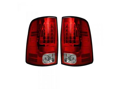 LED Tail Lights; Chrome Housing; Red Lens (10-18 RAM 3500 w/ Factory Halogen Tail Lights)