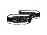 LED Tube Factory Style Headlights; Chrome Housing; Smoked Lens (03-05 RAM 3500)