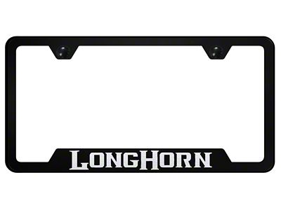 Longhorn Laser Etched Cut-Out License Plate Frame (Universal; Some Adaptation May Be Required)