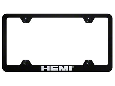 HEMI Laser Etched Wide Body License Plate Frame (Universal; Some Adaptation May Be Required)