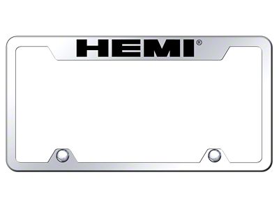 HEMI Laser Etched License Plate Frame; Mirrored (Universal; Some Adaptation May Be Required)