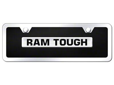 RAM Tough Mini License Plate; Chrome on Black Acrylic (Universal; Some Adaptation May Be Required)