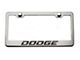 License Plate Frame with Dodge Logo; Brushed Black (Universal; Some Adaptation May Be Required)