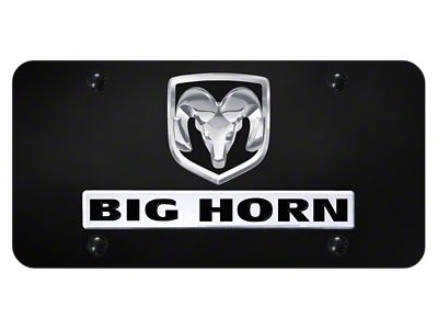 Dual Big Horn License Plate; Chrome (Universal; Some Adaptation May Be Required)