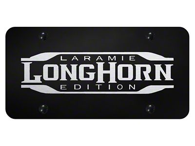 Longhorn Laramie Laser Etched License Plate (Universal; Some Adaptation May Be Required)