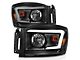 Light Bar Style Crystal Headlights; Black Housing; Clear Lens (06-09 RAM 3500)