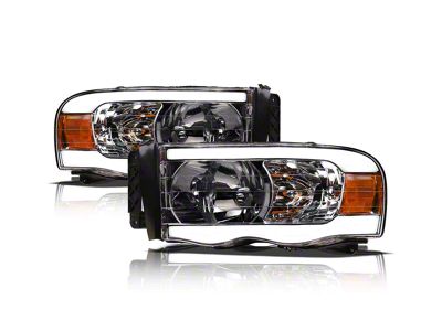 LM Series Headlights; Chrome Housing; Clear Lens (03-05 RAM 3500)