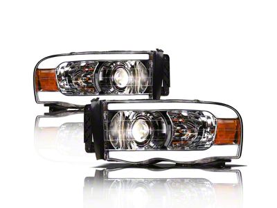 LMP Series Projector Headlights; Chrome Housing; Clear Lens (03-05 RAM 3500)