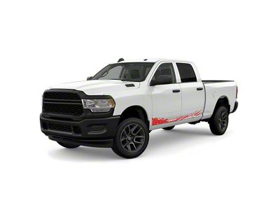 Lower Mud Splash Side Graphics; Red (94-24 RAM 3500)