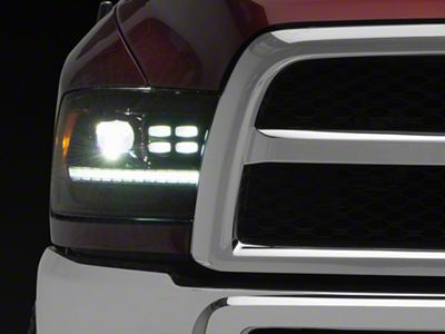 AlphaRex LUXX-Series LED Projector Headlights; Alpha Black Housing; Clear Lens (10-18 RAM 3500 w/ Factory Halogen Non-Projector Headlights)