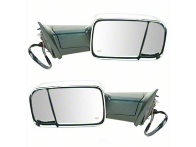 Manual Folding Towing Mirrors; Chrome Cap (10-12 RAM 3500)