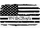 Moonroof Tattered We The People Flag Decal; Gloss Black (94-24 RAM 3500)