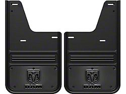 No-Drill Mud Flaps with RAM Head Logo; Rear (10-18 RAM 3500 SRW)