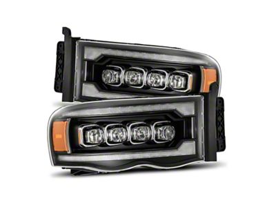 AlphaRex NOVA-Series LED Projector Headlights; Black Housing; Clear Lens (03-05 RAM 3500)