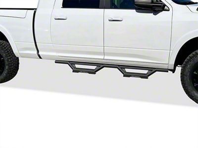 Octagon Tube Drop Style Nerf Side Step Bars; Black (10-24 RAM 3500 Mega Cab)