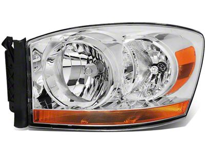 OE Style Headlight; Chrome Housing; Clear Lens; Driver Side (07-09 RAM 3500)