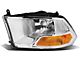 OE Style Headlight; Chrome Housing; Clear Lens; Driver Side (10-18 RAM 3500 w/ Factory Halogen Non-Projector Headlights)