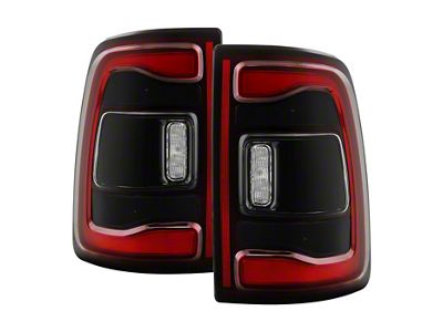 OE Style LED Tail Lights; Black Housing; Red Smoked Lens (19-24 RAM 3500 w/ Factory Halogen Tail Lights)