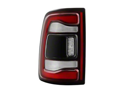 OE Style Tail Light; Black Housing; Red Clear Lens; Driver Side (19-24 RAM 3500 w/ Factory Non-Blind Spot Tail Lights)