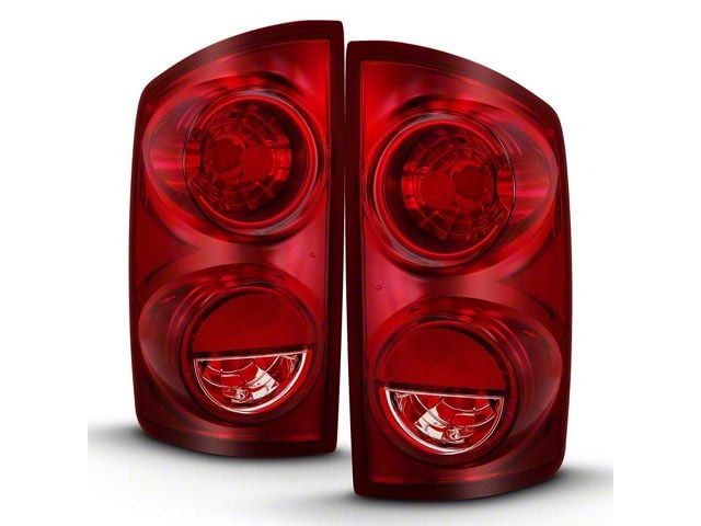 OE Style Tail Lights; Chrome Housing; Red Lens (07-09 RAM 3500)