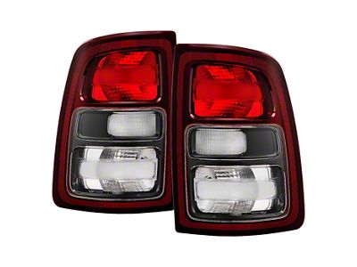 OE Style Tail Lights; Black Housing; Red Clear Lens (19-24 RAM 3500 Big Horn, Tradesman)