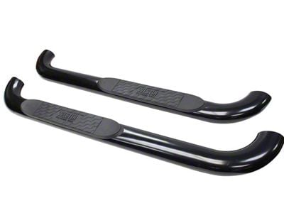 Platinum 4-Inch Oval Side Step Bars; Black (10-24 RAM 3500 Regular Cab)